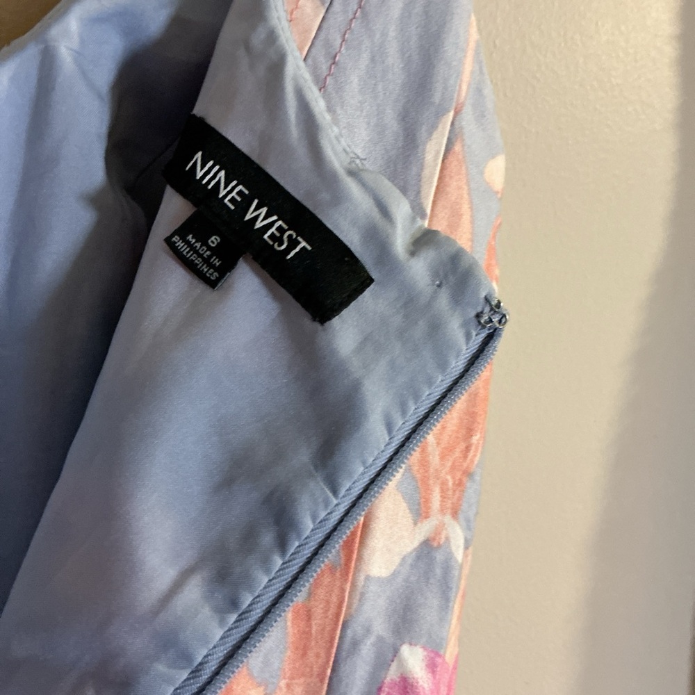 Nine West Pink and Gray Floral Midi Dress - Picture 7 of 10
